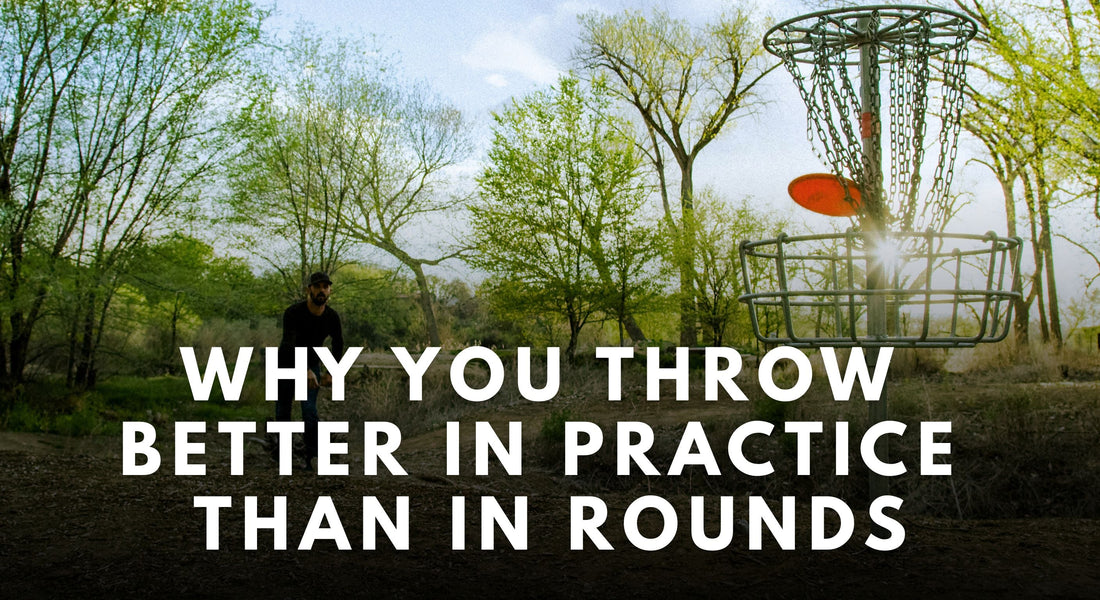 Red disc going into the disc golf basket